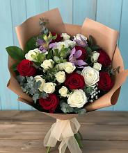 Букет цветов из:  Розы и Альстромерии в Средней Елюзани