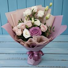 Букет цветов из:  Розы и Лизиантусы в Средней Елюзани