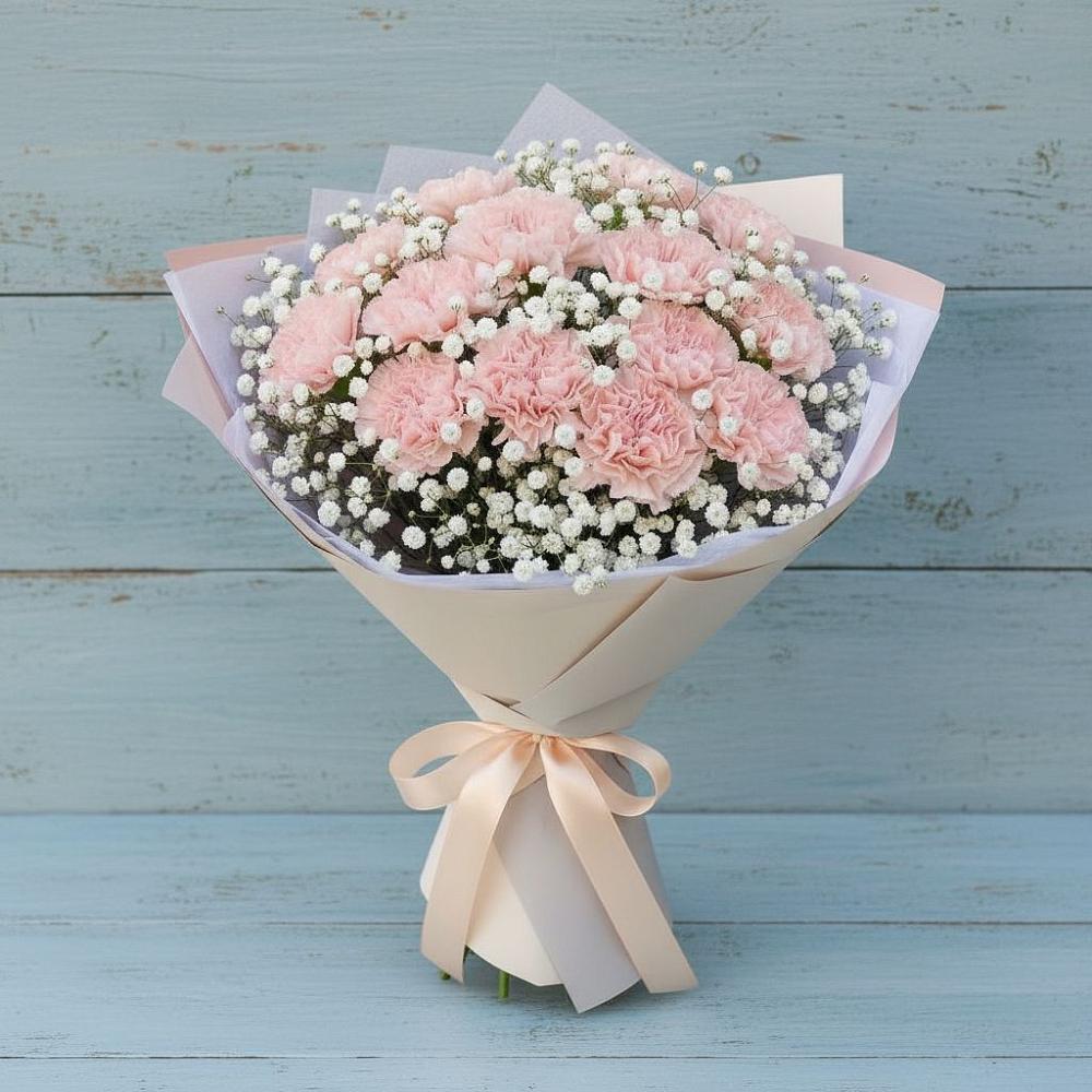 Букет цветов из: Гвоздики в Средней Елюзани