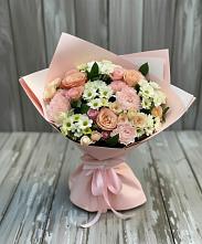 Букет цветов из:  Гвоздики, Розы и Хризантемы в Средней Елюзани