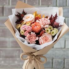 Букет цветов из:  Гвоздики, Хризантемы и Розы в Средней Елюзани
