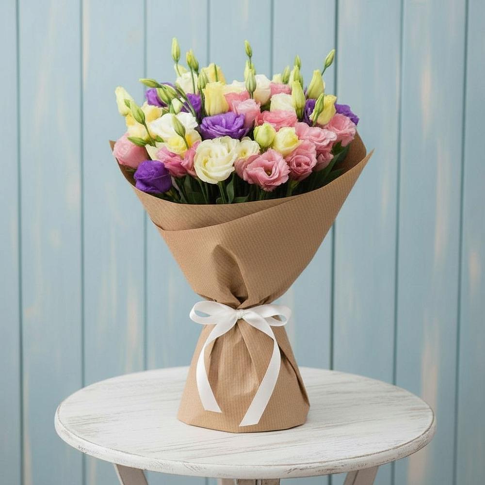 Букет цветов из: Лизиантусы в Средней Елюзани