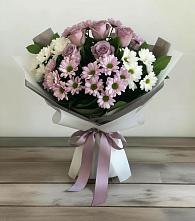 Букет цветов из:  Хризантемы и Розы в Средней Елюзани