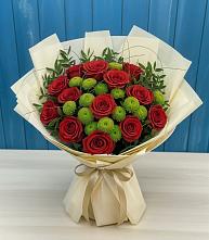 Букет цветов из:  Розы и Хризантемы в Средней Елюзани