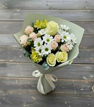 Букет цветов из:  Альстромерии, Розы и Хризантемы в Средней Елюзани