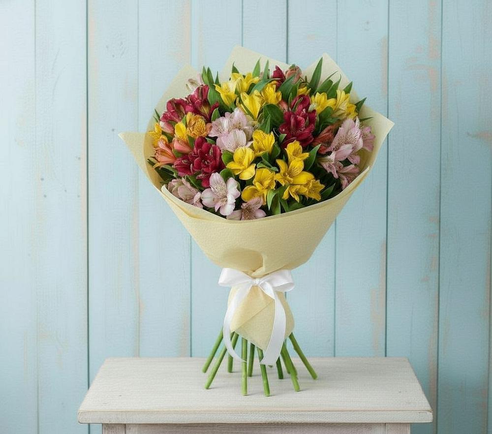 Букет цветов из: Альстромерии в Средней Елюзани