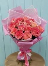 Букет 15 Розовых роз Равель #REPLACE_PRED# Средней Елюзани
