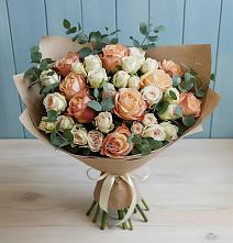 Букет цветов из:  Альстромерии и Розы в Средней Елюзани