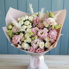 Букет цветов из:  Альстромерии и Розы в Средней Елюзани