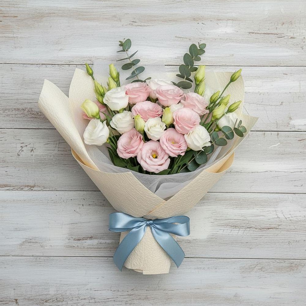 Букет цветов из: Лизиантусы в Средней Елюзани